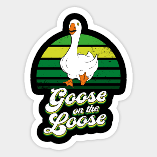 Goose On The Loose Funny Silly Animal Sticker